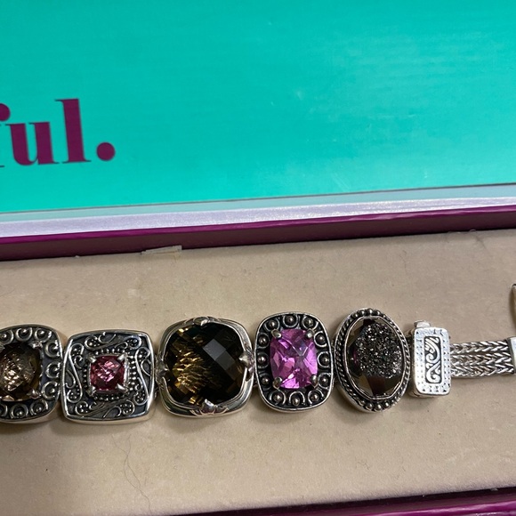 Lori Bonn Center of Attention Sterling Charm Bracelet 6.5-8 inches - Picture 3 of 5